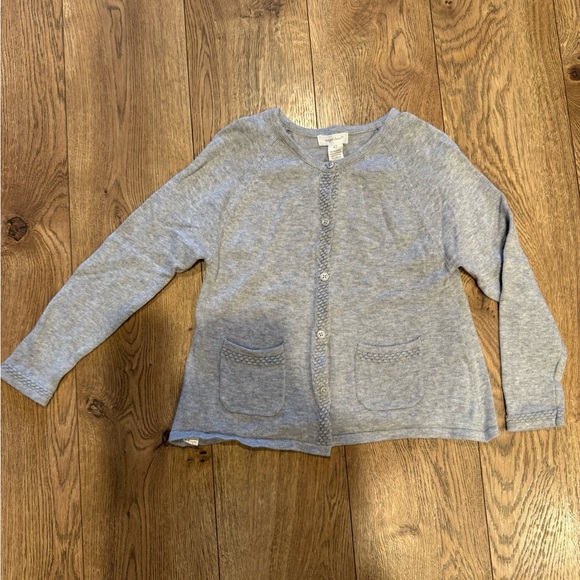 Angel Dear Other - Girls Angel Dear Light Gray Knit Button Up Sweater